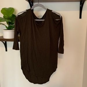 Army Green Shoulder Cutout Dress